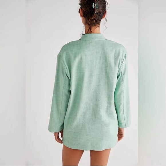 NWOT Free People Aureta Carrie Linen Blazer Large - Picture 5 of 8